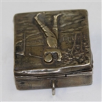 Vintage Sterling Golf Themed Postage Stamp Holder