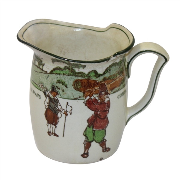 Royal Doulton Golf Themed Large Pitcher - "He that always complains is never pitied"