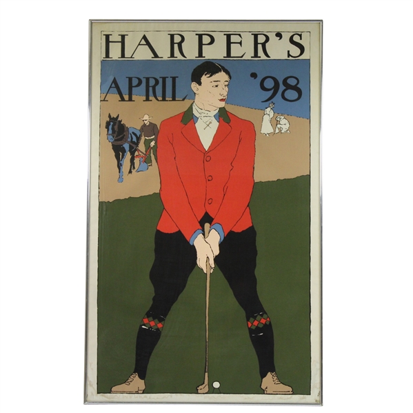 Edward Penfield Vintage Harpers 1898 April Golfer Poster 