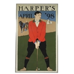 Edward Penfield Vintage Harpers 1898 April Golfer Poster 