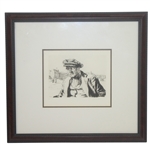 J.J. Cameron Ltd Ed Man with Pipe at St. Andrews Drawing - #2/50