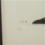 J.J. Cameron Ltd Ed Man with Pipe at St. Andrews Drawing - #2/50