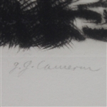 J.J. Cameron Ltd Ed Man with Pipe at St. Andrews Drawing - #2/50