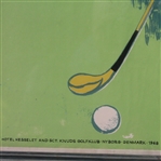 Classic 1968 Denmark Hotel Hesselet & Sct. Knuds Golfklub Screenprint - Large