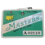 1997 Masters Badge #A02110 - Tiger Woods First Masters Win!