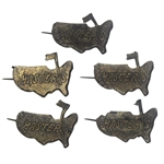 Lot of Five Masters Prototype Undated Lapel Pins - Discarded by Augusta National