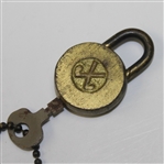 Classic Crossed Clubs Lock with Two Keys on Chain