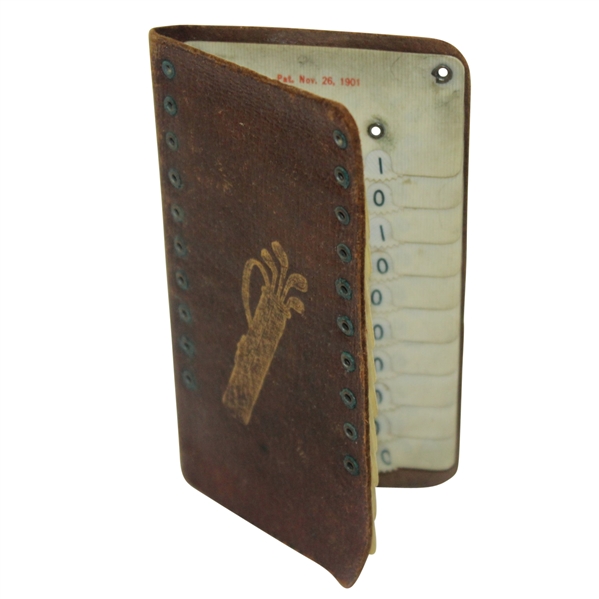 1901 Unique Leather Golf Score Counter for Two Golfers