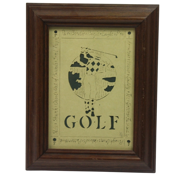 1986 Designs with Scissors Golf Terminology with Post Swing Golfer Display