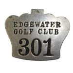 Vintage Edgewater Golf Club Caddie Badge #301