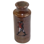 Vintage Ceramic St. Andrews Jug with Golfer Post Swing Depiction