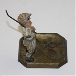 Vintage Unmarked Metal Golfer Ashtray