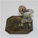 Vintage Unmarked Metal Golfer Ashtray