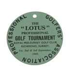 1948 The "Lotus" Professional Golf Tournament Competitor Badge