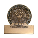 1997 US Open at Congressional Contestant Wife Badge - Steve Jones Collection Defending Champ