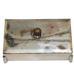 Classic Silver Box with Detachable Lid - Golf Ball with Crossed Clubs