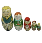 Golf Themed Nesting Doll - Large to Smaller Golfers 