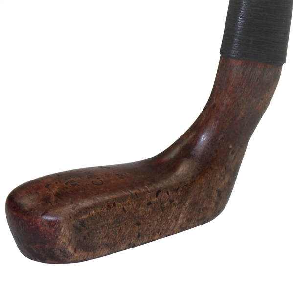 Circa Late 1890s Charles Brand Slight Wry-Neck Wood Putter - Carnoustie Stamp Shaft
