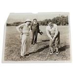 Bobby Jones Original Culver Pictures Photo of Bobby Hitting with Onlooker & Caddy