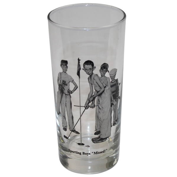 Norman Rockwell Sporting Boys "Missed!" Black & White Glass - Scarcely Seen