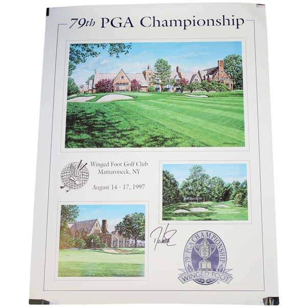 Davis Love III Signed 1997 PGA Championship at Winged Foot Poster JSA ALOA
