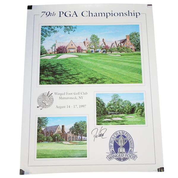 Davis Love III Signed 1997 PGA Championship at Winged Foot Poster JSA ALOA