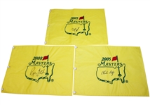Jack Burke(2005), Charles Coody(2005), & Ray Floyd(2008) Signed Masters Flags JSA ALOA