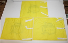 Jack Burke(2005), Charles Coody(2005), & Ray Floyd(2008) Signed Masters Flags JSA ALOA