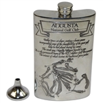Augusta National Golf Club Pewter Golf Flask - with Funnel - Excellent Condition