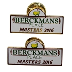 Lot of Two 2016 Berckmans Place Admittance Pins - Augusta National VIP