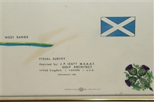 1968 The Old Course St. Andrews J.P. Izatt Golf Architect Visual Survey - Framed