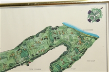 1968 The Old Course St. Andrews J.P. Izatt Golf Architect Visual Survey - Framed