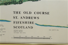 1968 The Old Course St. Andrews J.P. Izatt Golf Architect Visual Survey - Framed