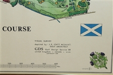 1968 Carnoustie Golf Course J.P. Izatt Golf Architect Visual Survey - Framed