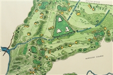 1968 Carnoustie Golf Course J.P. Izatt Golf Architect Visual Survey - Framed