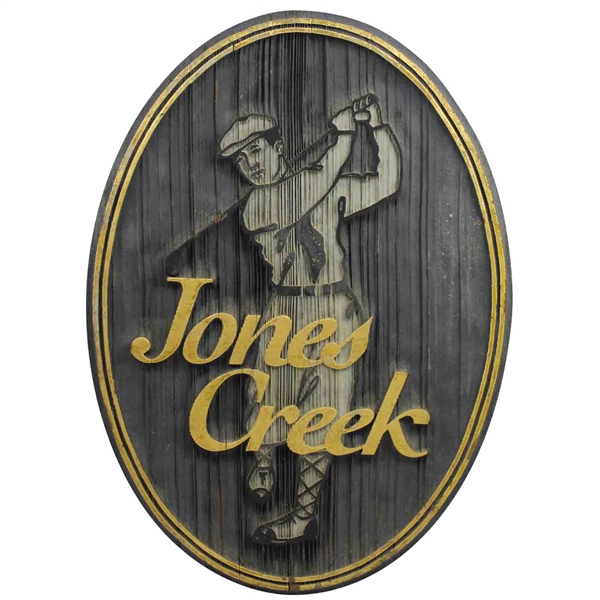 Jones Creek Large Wooden Carved Golf Course Sign - Unique