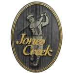 Jones Creek Large Wooden Carved Golf Course Sign - Unique
