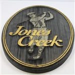 'Jones Creek' Large Wooden Carved Golf Course Sign - Unique