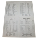 1986 Masters Thursday through Sunday Pairing Sheets - Nicklaus 6th Masters Win