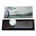 Tiger Woods Upper Deck Display with Signed Card & Range Driven Golf Ball #256/500