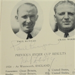1933 American Ryder Cup Team Testimonial Dinner Menu Signed by Runyan & Shute JSA ALOA