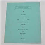 1933 American Ryder Cup Team Testimonial Dinner Menu Signed by Runyan & Shute JSA ALOA