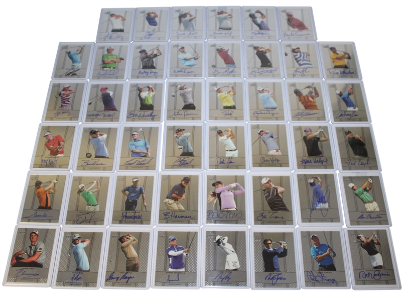 Forty-Six Autographed 2011 Leaf Insert Golf Cards JSA ALOA