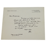 Henry Cotton Handwritten Note on Letterhead - Signed Simply "H.C." JSA ALOA