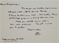 Henry Cotton Handwritten Note on Letterhead - Signed Simply H.C. JSA ALOA