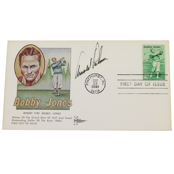 Arnold Palmer Signed First Day Issue Bobby Jones Cachet JSA ALOA