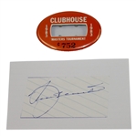 Seve Ballesteros Signed Cut with 1983 Masters Tournament Clubhouse Badge JSA ALOA