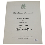 Tom Watson Signed 1982 Masters Scoring Records & Statistics Booklet JSA #P59979