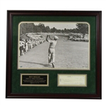 Ben Hogan Framed 1-Iron Shot with Signed Mounted Check JSA ALOA