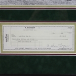 Ben Hogan Framed 1-Iron Shot with Signed Mounted Check JSA ALOA